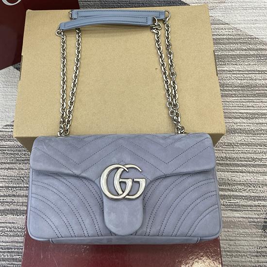 Gucci GG Marmont medium shoulder bag Blue 837267  Gucci GG Marmont medium shoulder bag Blue 837267