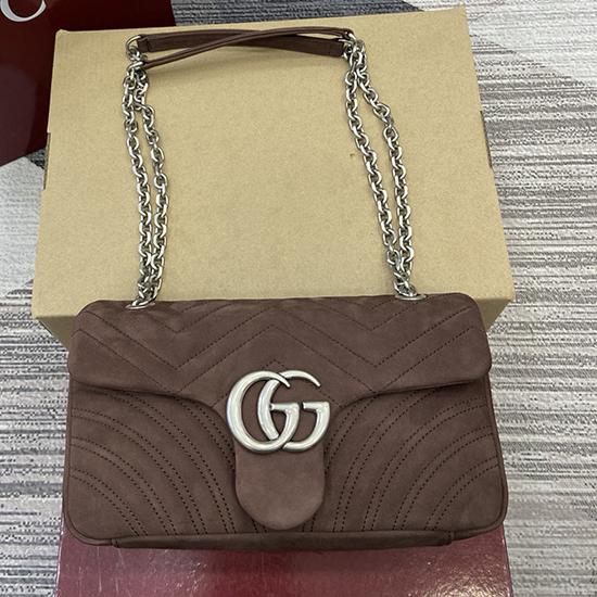 Gucci GG Marmont medium shoulder bag Dark Brown 837267  Gucci GG Marmont medium shoulder bag Dark Brown 837267