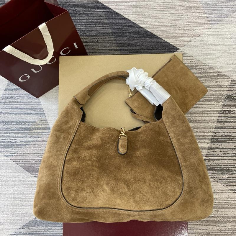 Gucci Suede Softbit maxi shoulder bag Brown ‎837466