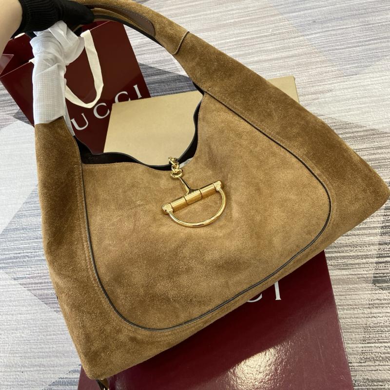 Gucci Suede Softbit maxi shoulder bag Brown ‎837466