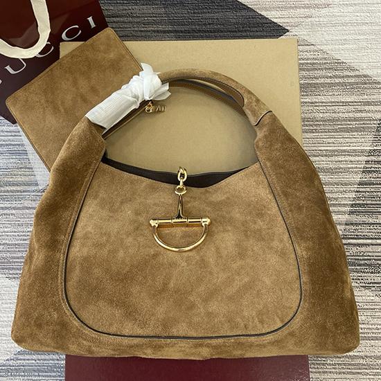 Gucci Suede Softbit maxi shoulder bag Brown ‎837466  Gucci Suede Softbit maxi shoulder bag Brown ‎837466