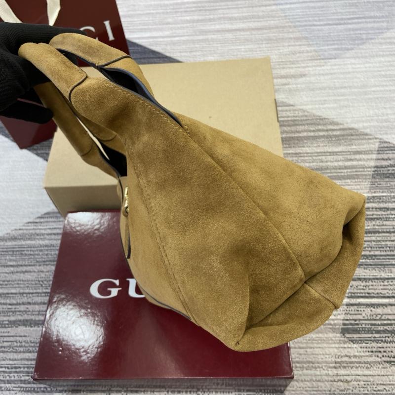 Gucci Suede Softbit medium top handle bag Brown 837467