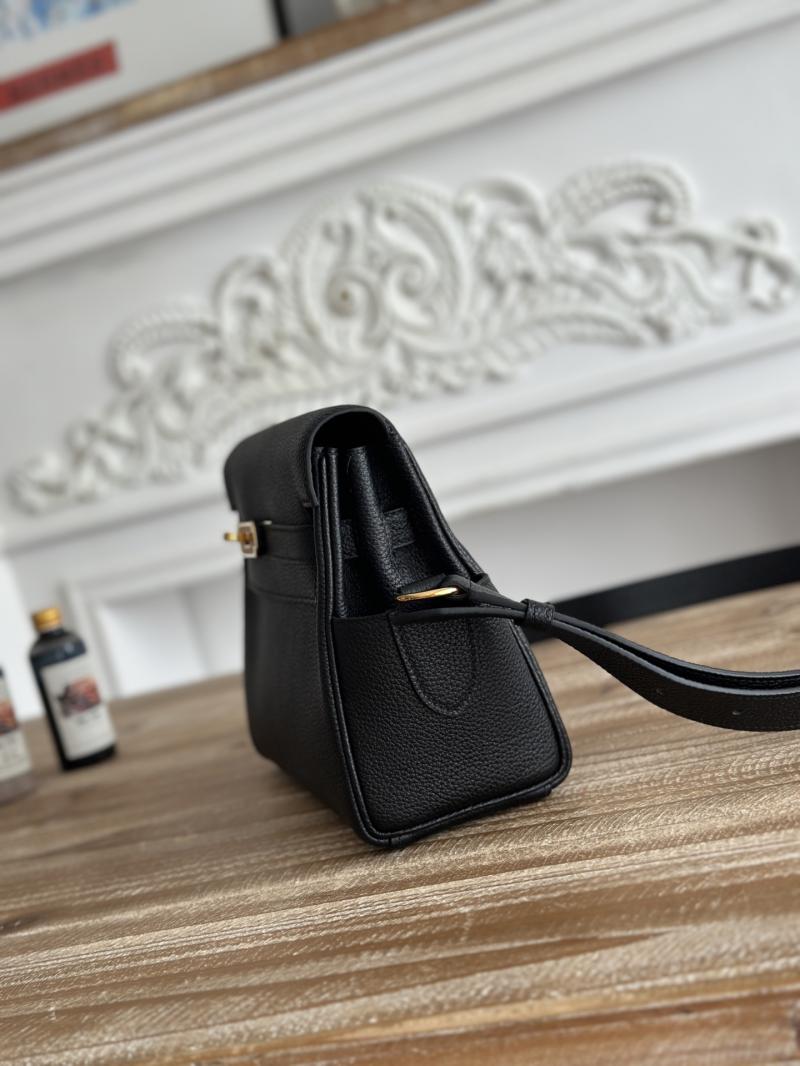 Hermes Kelly Messenger Bag Black with Gold HM1030