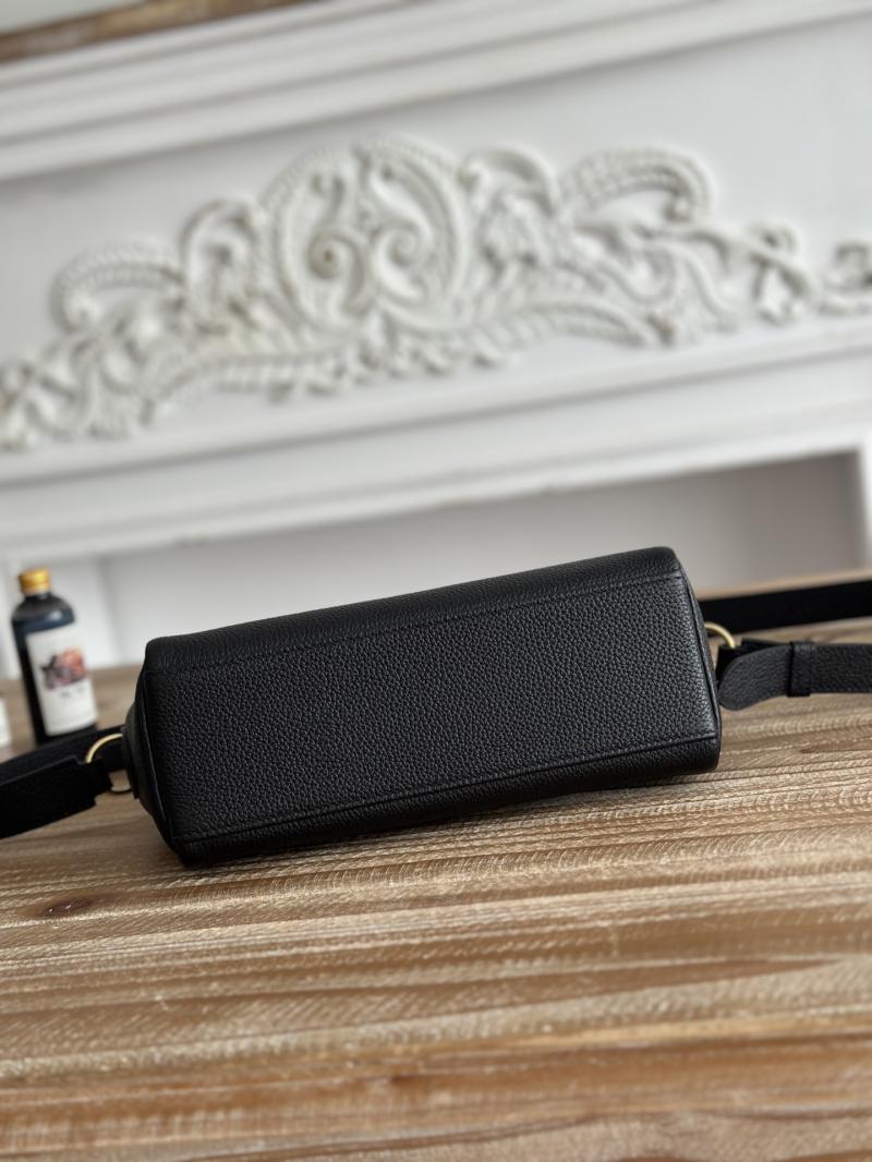 Hermes Kelly Messenger Bag Black with Gold HM1030