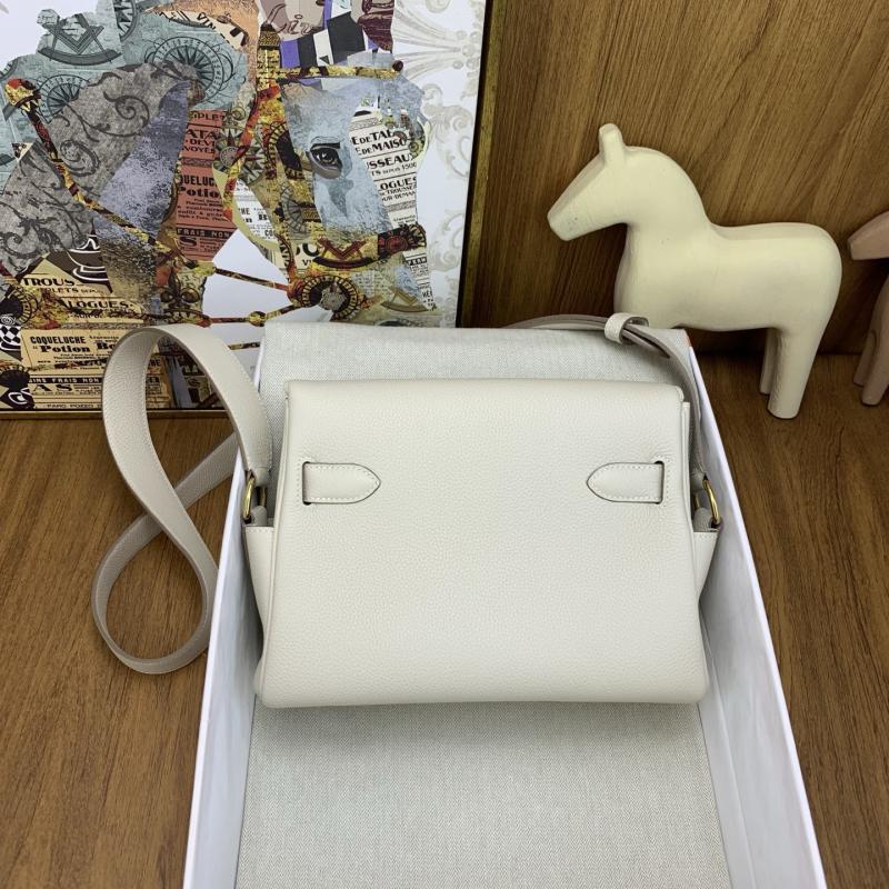 Hermes Kelly Messenger Bag Craie with Gold HM1030