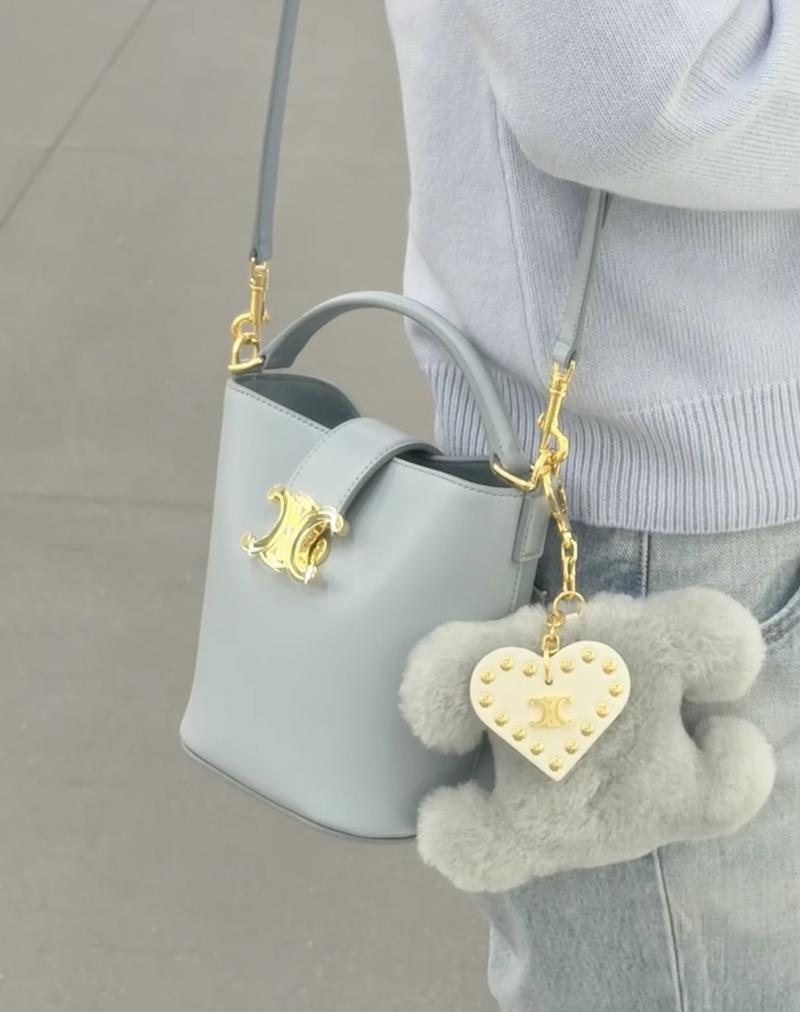 Small Celine Bucket Louise Bag Blue 119173