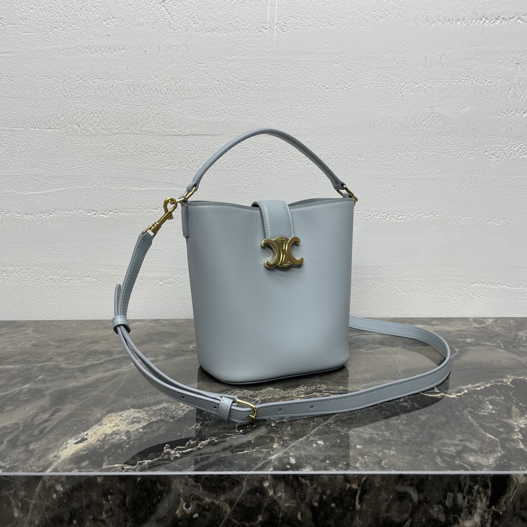 Small Celine Bucket Louise Bag Blue 119173