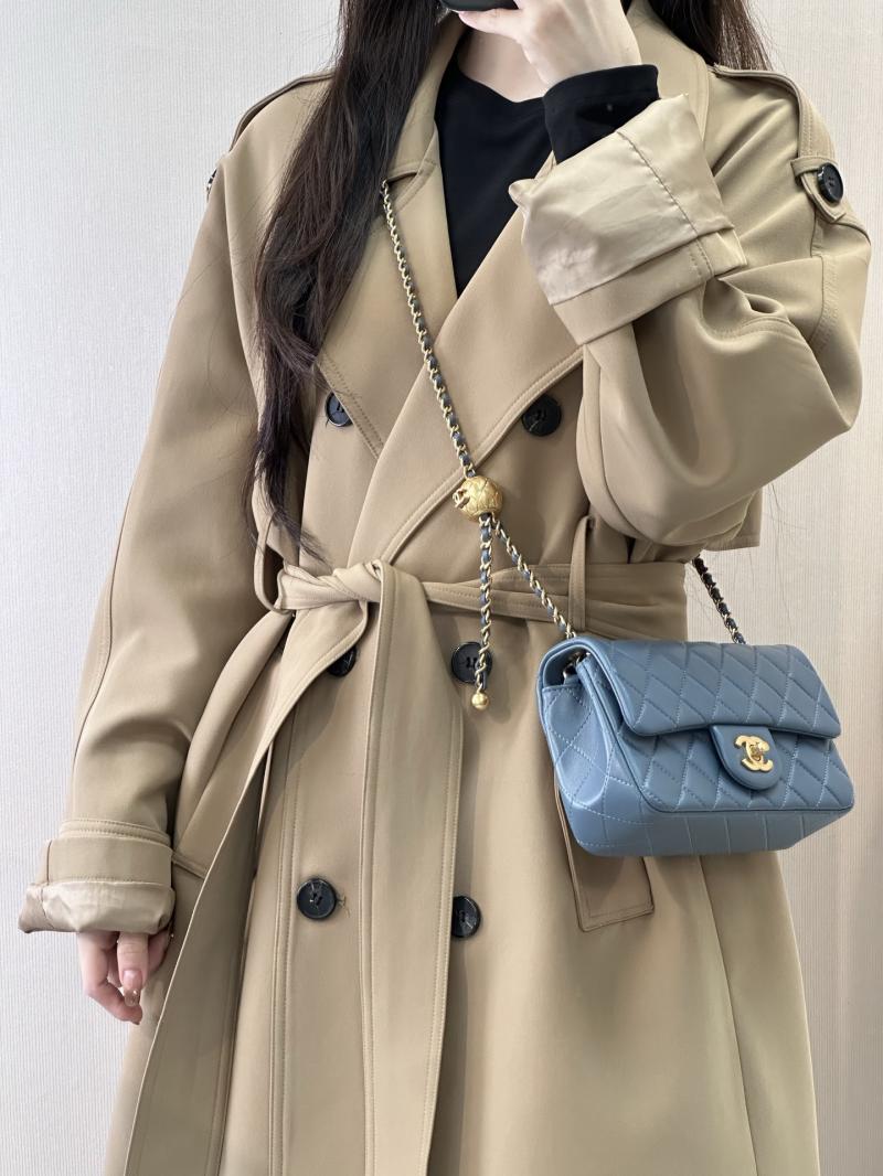 Small Chanel Lambskin Flap Bag Grey AS1787