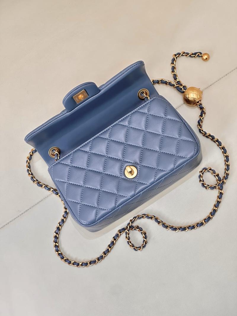 Small Chanel Lambskin Flap Bag Grey AS1787