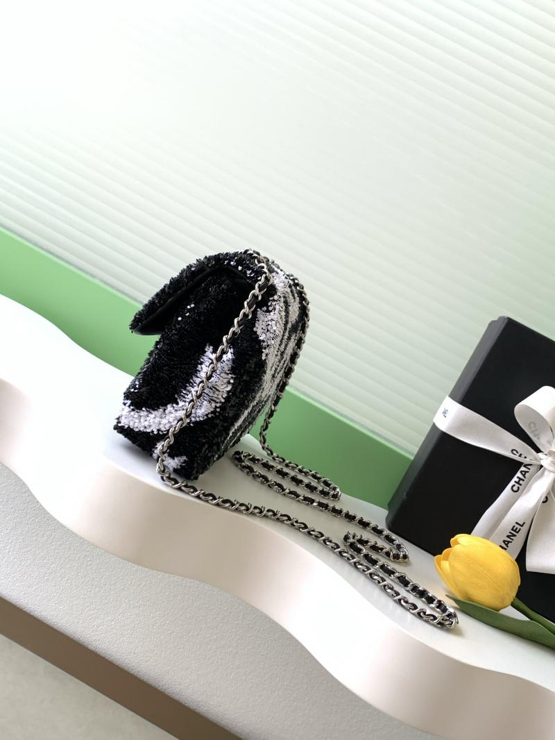 Small Chanel Sequins Shoulder Bag Black AS4561