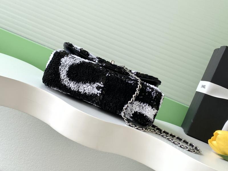 Small Chanel Sequins Shoulder Bag Black AS4561