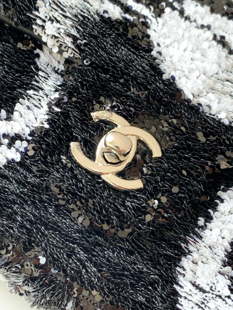 Small Chanel Sequins Shoulder Bag Black AS4561