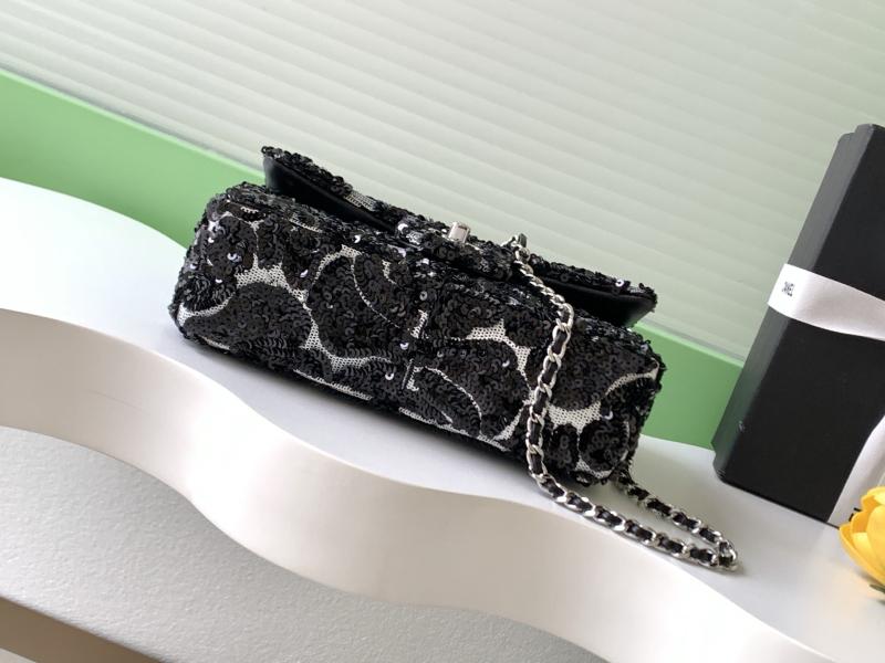 Small Chanel Sequins Shoulder Bag Black AS4563