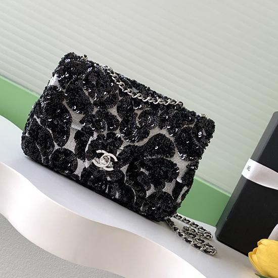 Small Chanel Sequins Shoulder Bag Black AS4563  Small Chanel Sequins Shoulder Bag Black AS4563