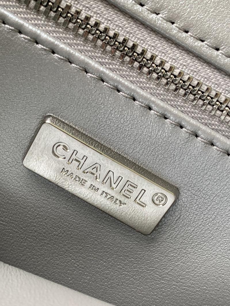 Small Chanel Sequins Shoulder Bag Silver AS4561
