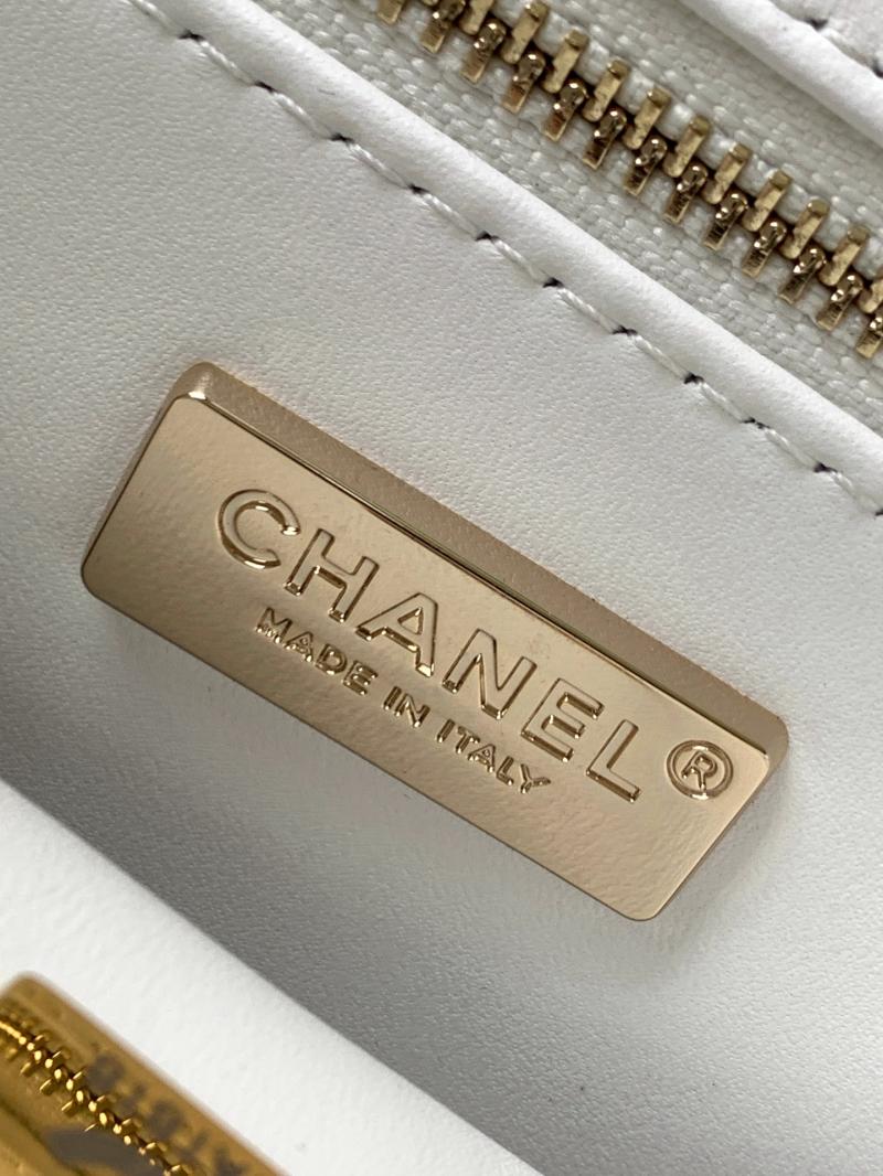 Small Chanel Sequins Shoulder Bag White AS4561