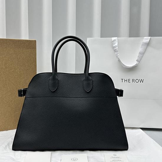 The Row Grain Leather Margaux 15 Bag Black T1831 The Row Grain Leather Margaux 15 Bag Black T1831