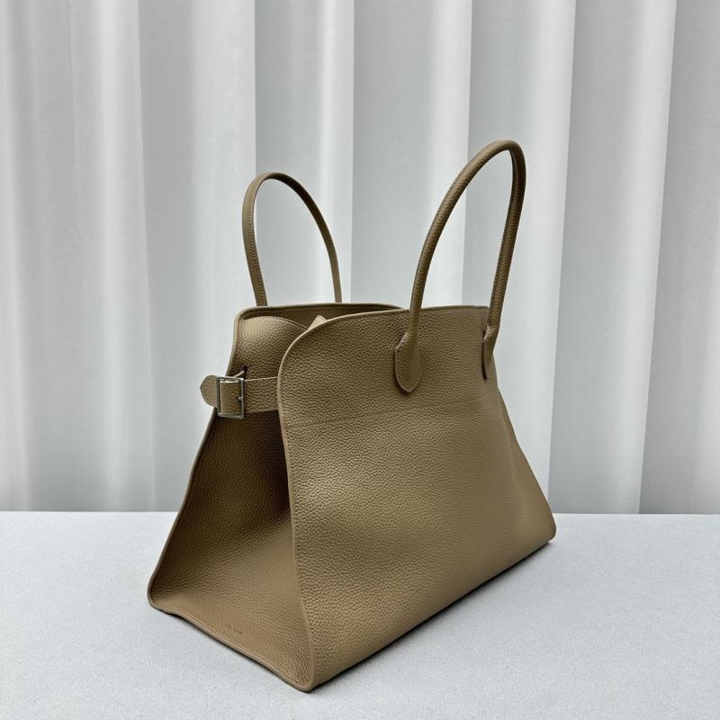 The Row Grain Leather Margaux 15 Bag Grey T1831