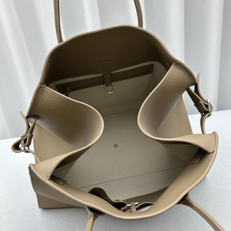 The Row Grain Leather Margaux 15 Bag Grey T1831