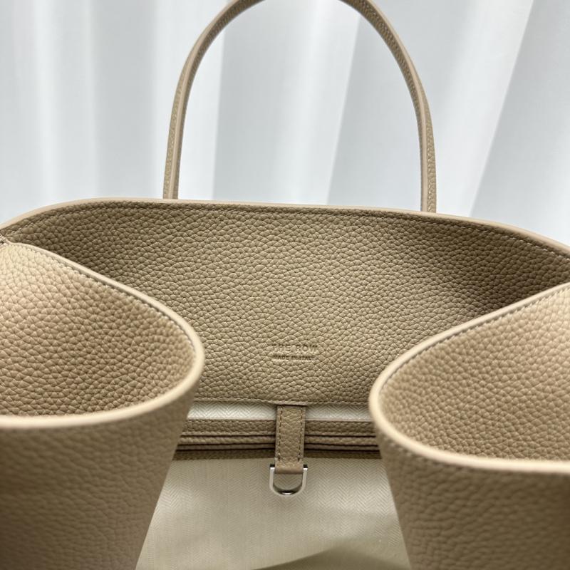 The Row Grain Leather Margaux 15 Bag Grey T1831