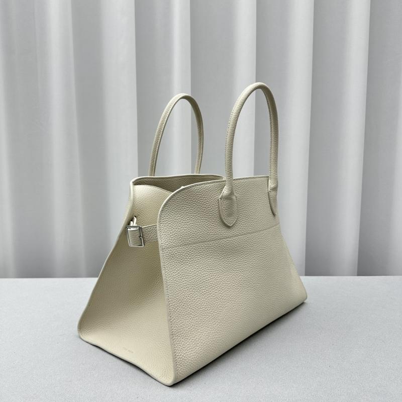 The Row Grain Leather Margaux 15 Bag White T1831