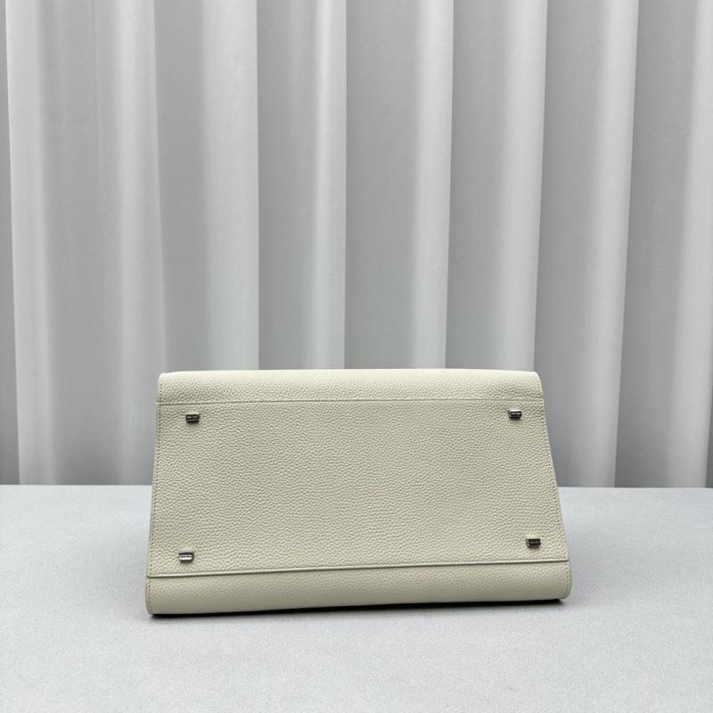 The Row Grain Leather Margaux 15 Bag White T1831