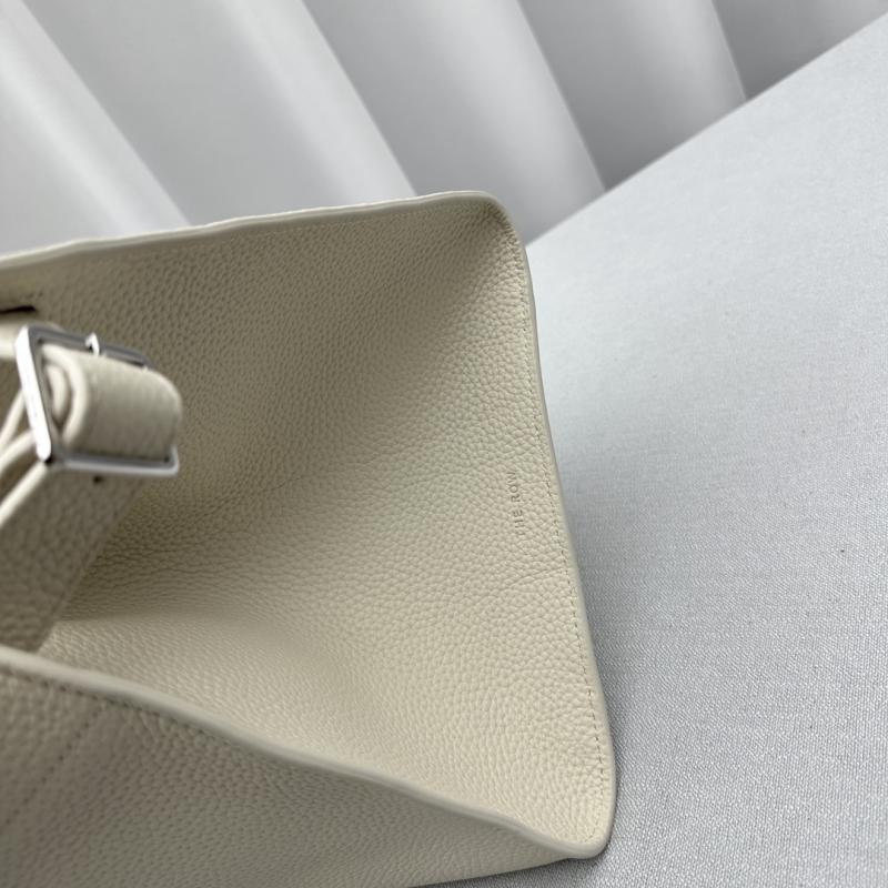 The Row Grain Leather Margaux 15 Bag White T1831