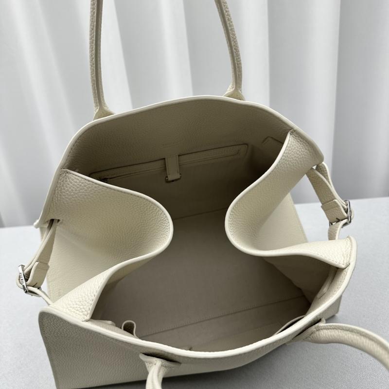 The Row Grain Leather Margaux 15 Bag White T1831