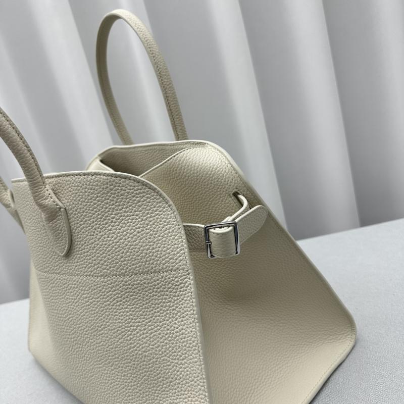 The Row Grain Leather Margaux 15 Bag White T1831