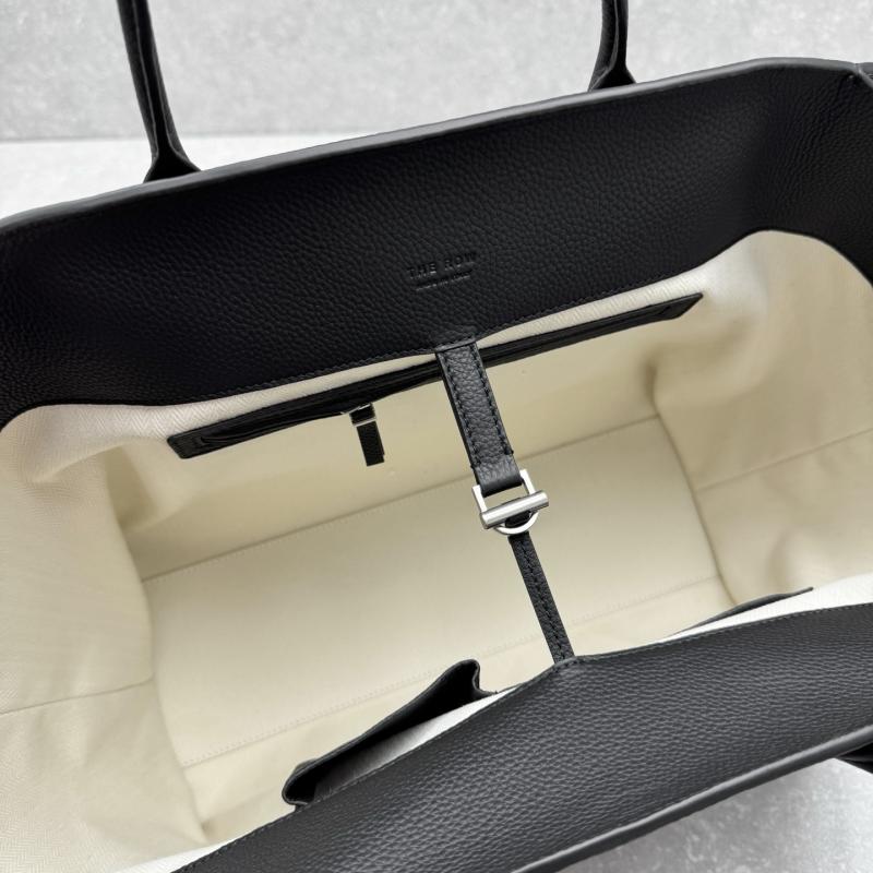 The Row Marlo 17 Grain Leather Bag Black T1895