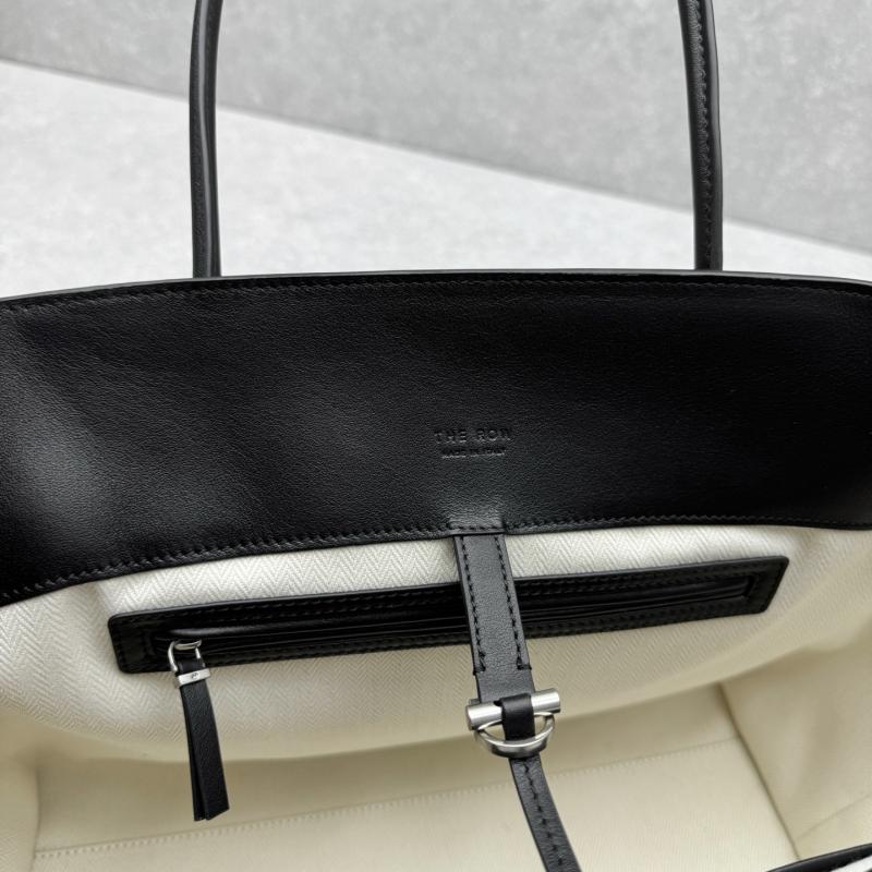 The Row Marlo 17 Smooth Leather Bag Black T1895