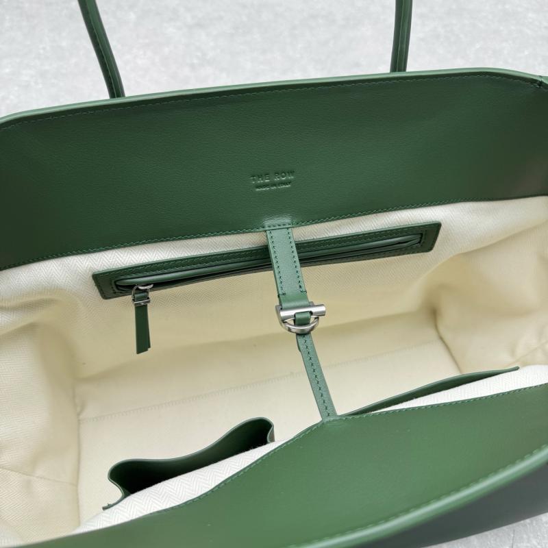 The Row Marlo 17 Smooth Leather Bag Green T1895