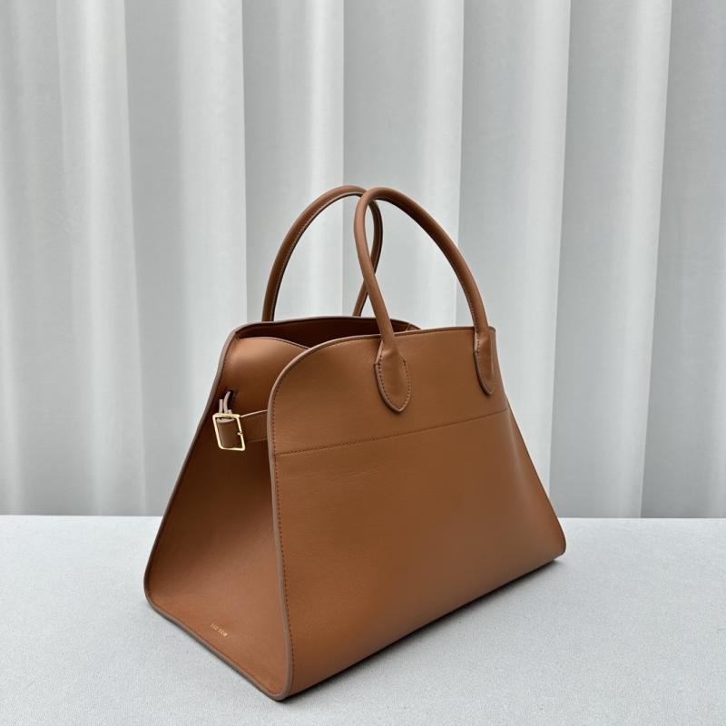 The Row Smooth Leather Margaux 15 Bag Brown T1831