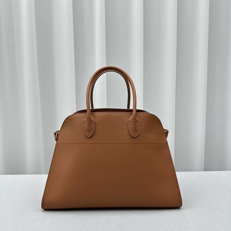 The Row Smooth Leather Margaux 15 Bag Brown T1831