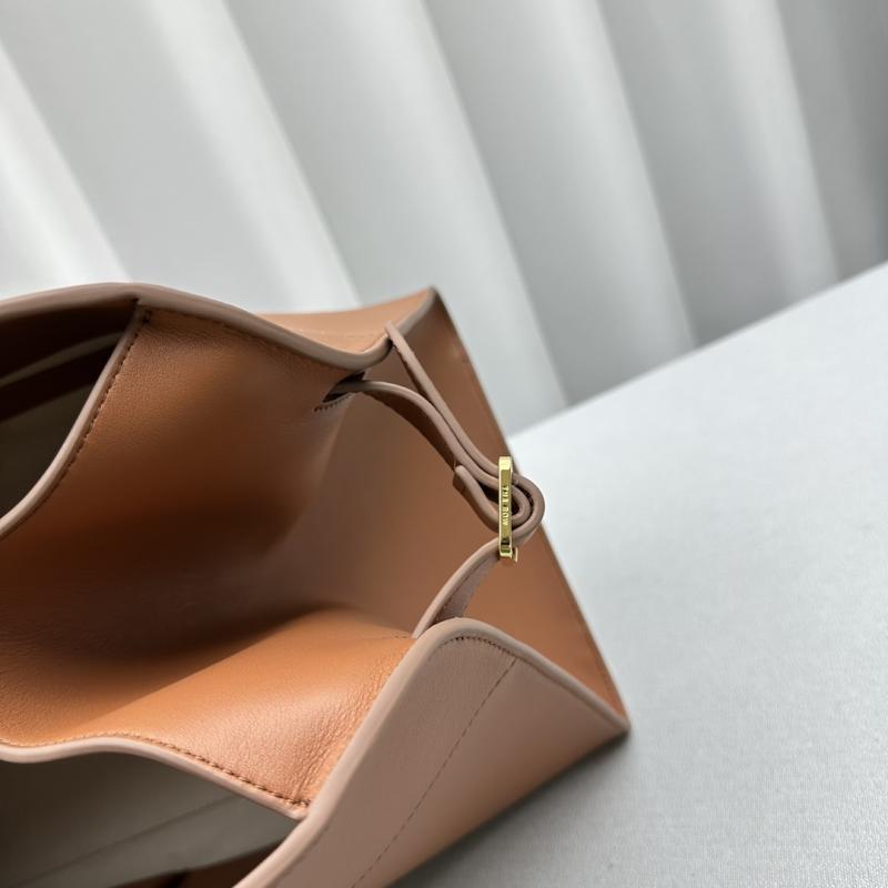 The Row Smooth Leather Margaux 15 Bag Brown T1831