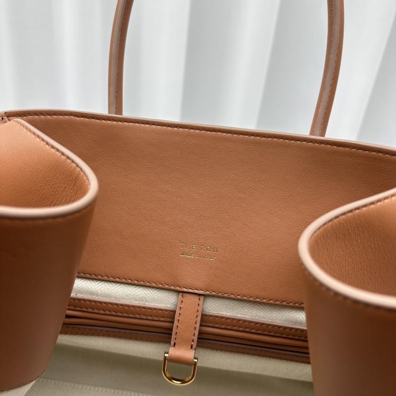 The Row Smooth Leather Margaux 15 Bag Brown T1831