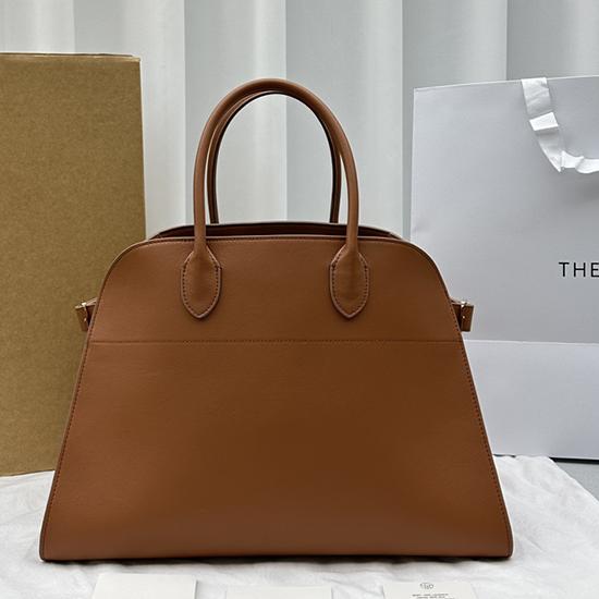 The Row Smooth Leather Margaux 15 Bag Brown T1831
