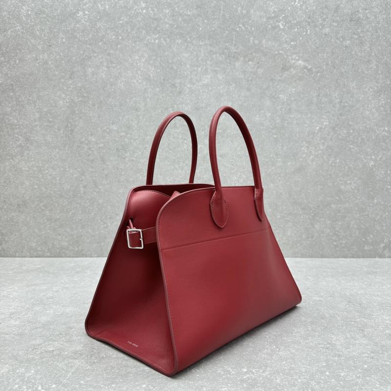 The Row Smooth Leather Margaux 15 Bag Red T1831