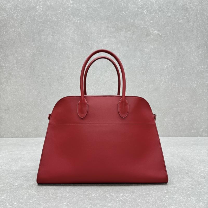 The Row Smooth Leather Margaux 15 Bag Red T1831