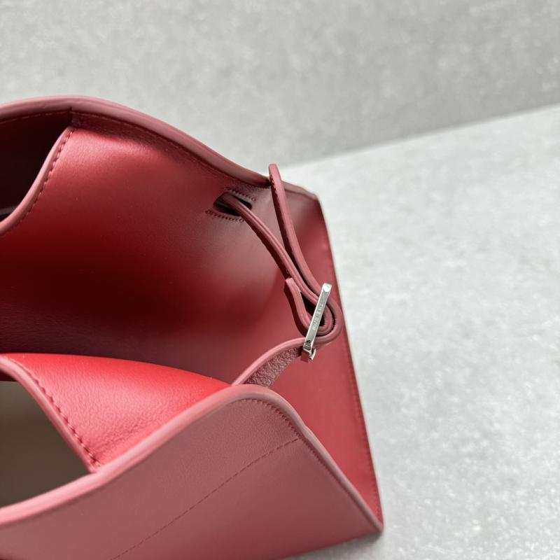 The Row Smooth Leather Margaux 15 Bag Red T1831