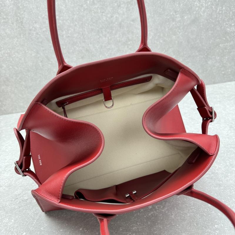 The Row Smooth Leather Margaux 15 Bag Red T1831