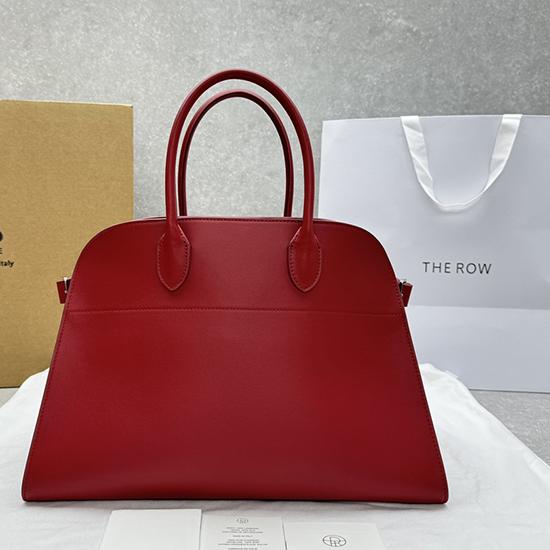 The Row Smooth Leather Margaux 15 Bag Red T1831