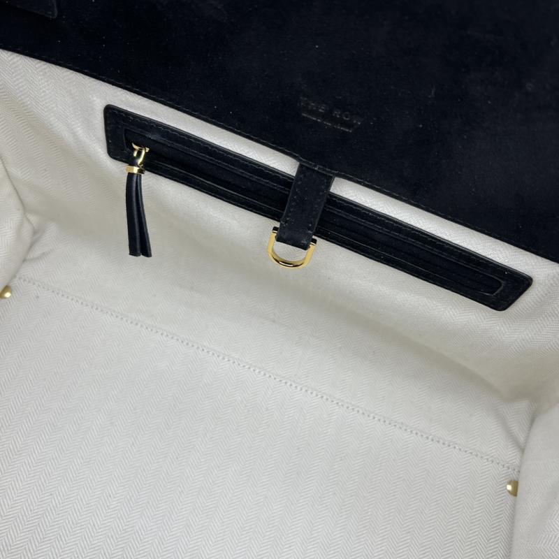 The Row Suede Margaux 15 Bag Black T1831