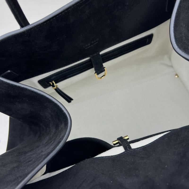 The Row Suede Margaux 15 Bag Black T1831