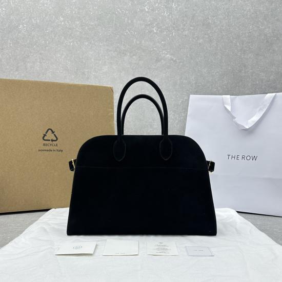 The Row Suede Margaux 15 Bag Black T1831