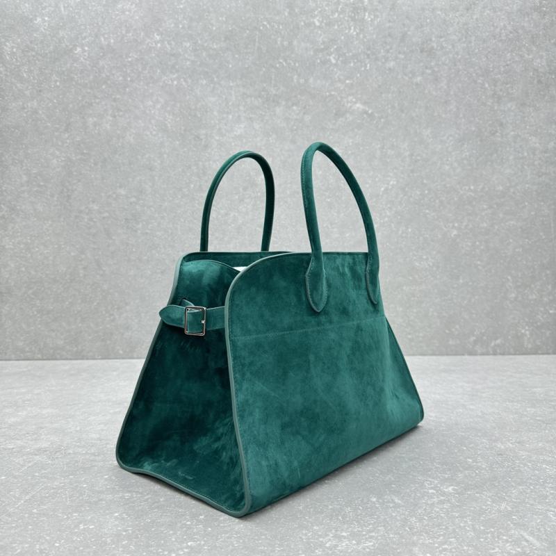 The Row Suede Margaux 15 Bag Green T1831