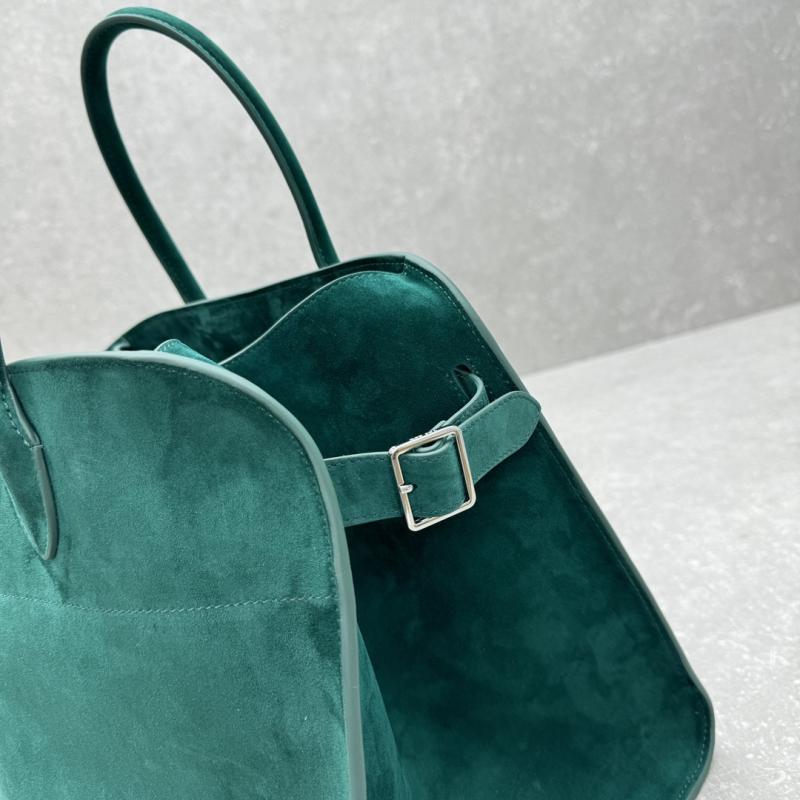The Row Suede Margaux 15 Bag Green T1831