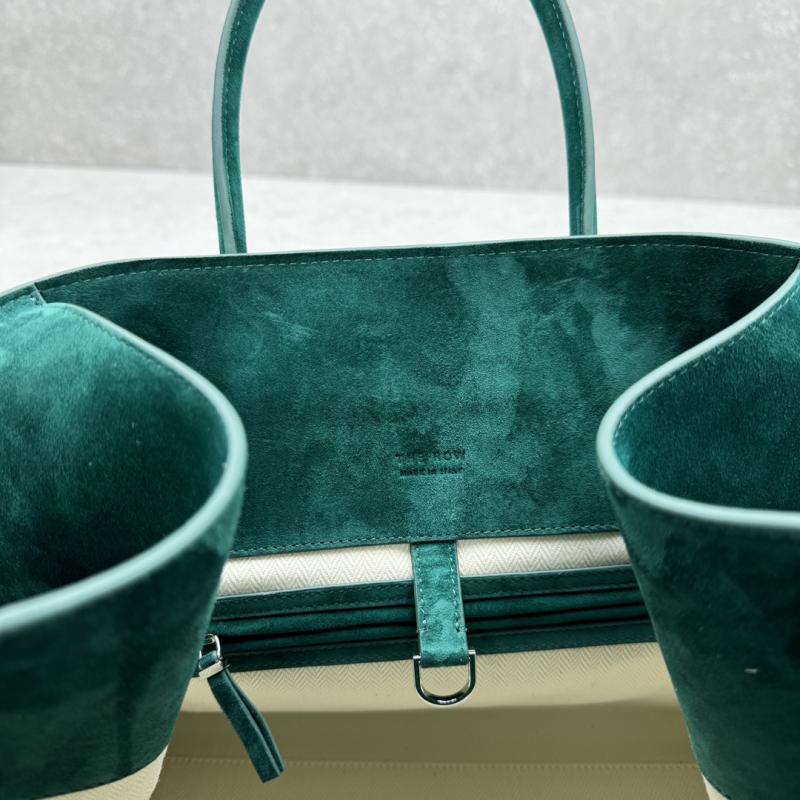 The Row Suede Margaux 15 Bag Green T1831