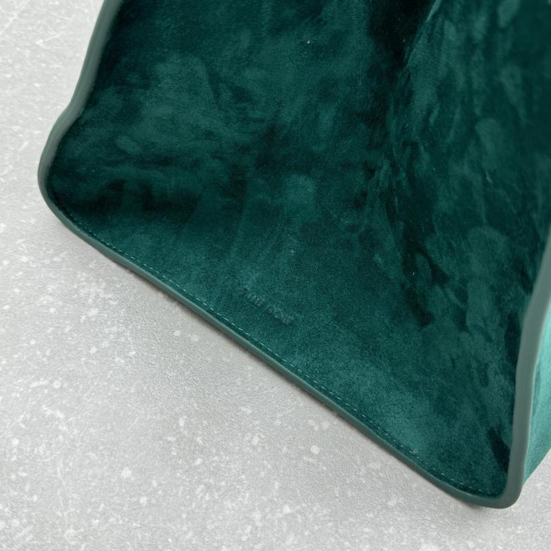 The Row Suede Margaux 15 Bag Green T1831