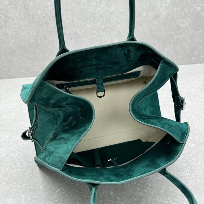 The Row Suede Margaux 15 Bag Green T1831
